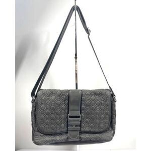 Vera Bradley Lay Flat Gray Quilted Tote Messenger Bag